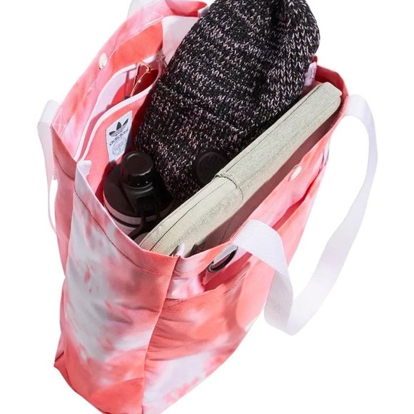 adidas Originals Simple Red & White Tie Dye Tote Bag - Picture 6 of 12